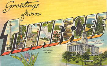 Featured is a Tennessee big-letter postcard image from the 1940s obtained from the Teich Archives (private collection).